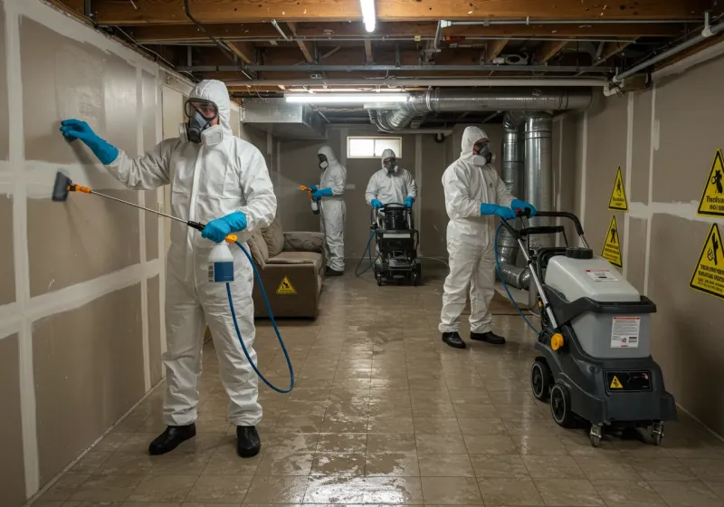 Basement Moisture Removal and Structural Drying process in Pownal, VT